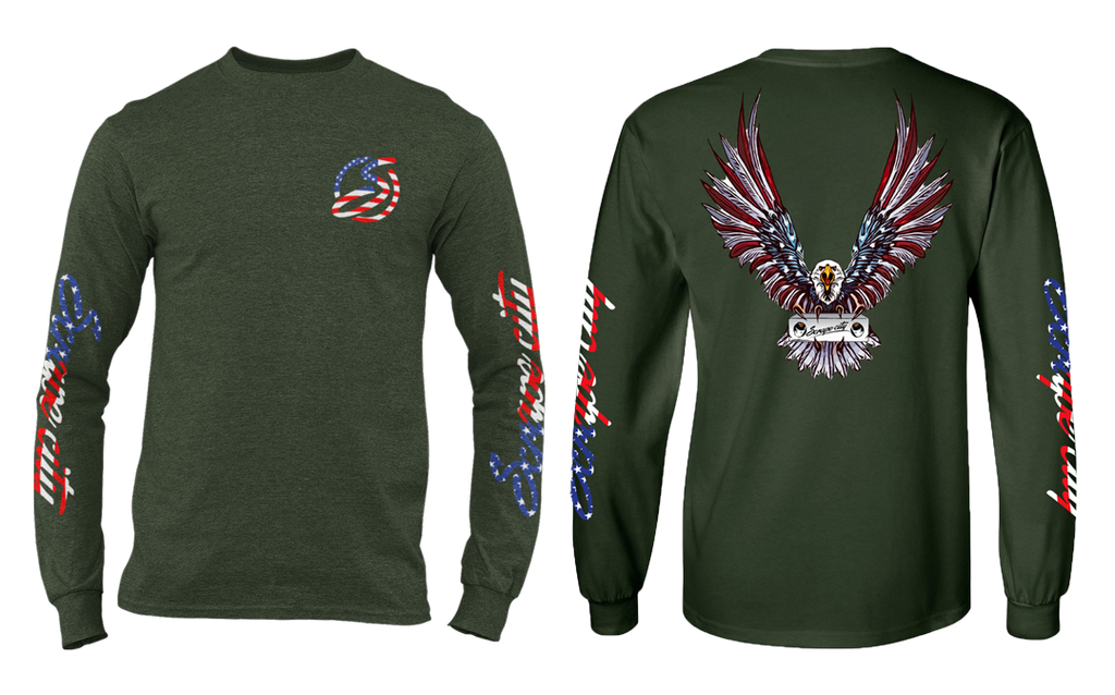 SCRAPE AMERICA LONG SLEEVE FOREST GREEN