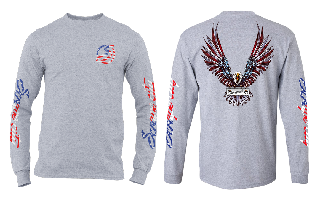 SCRAPE AMERICA LONG SLEEVE HEATHER GREY