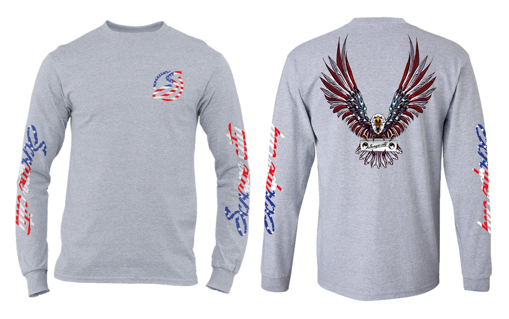 SCRAPE AMERICA LONG SLEEVE HEATHER GREY