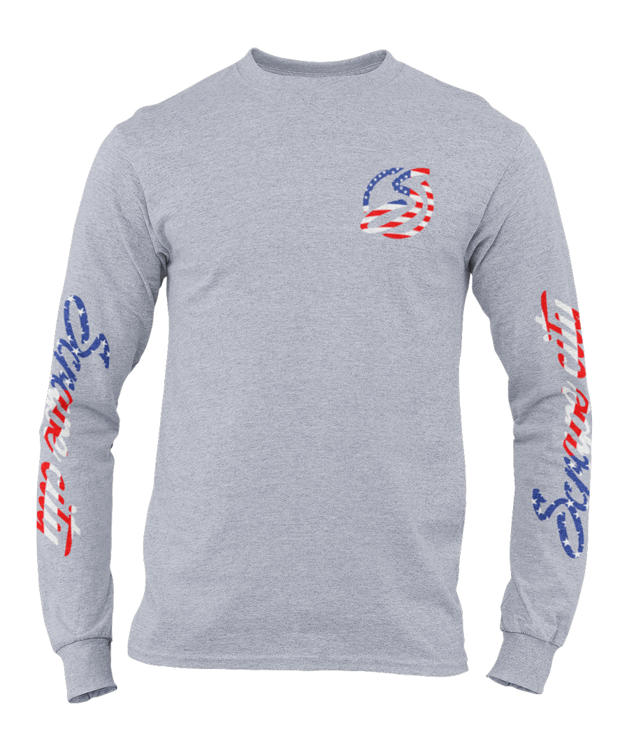 SCRAPE AMERICA LONG SLEEVE HEATHER GREY