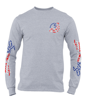 SCRAPE AMERICA LONG SLEEVE HEATHER GREY