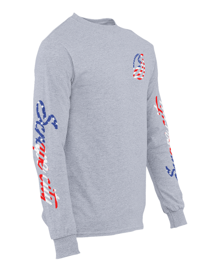 SCRAPE AMERICA LONG SLEEVE HEATHER GREY