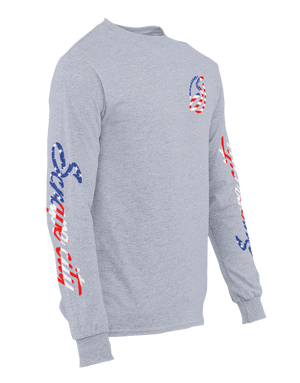 SCRAPE AMERICA LONG SLEEVE HEATHER GREY